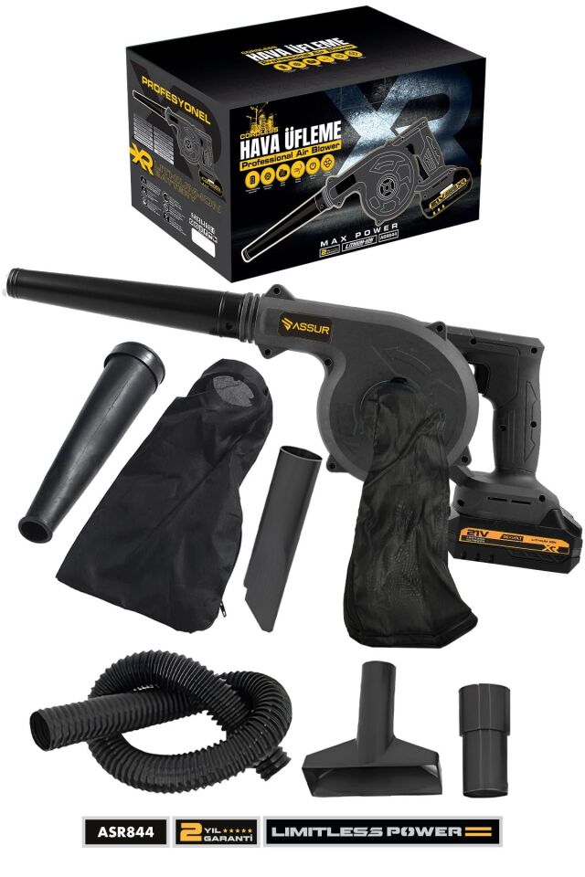 Assur Profesyonel 21v Çift Akülü Kompresör Şarjlı Hava Üfleme Makinesi