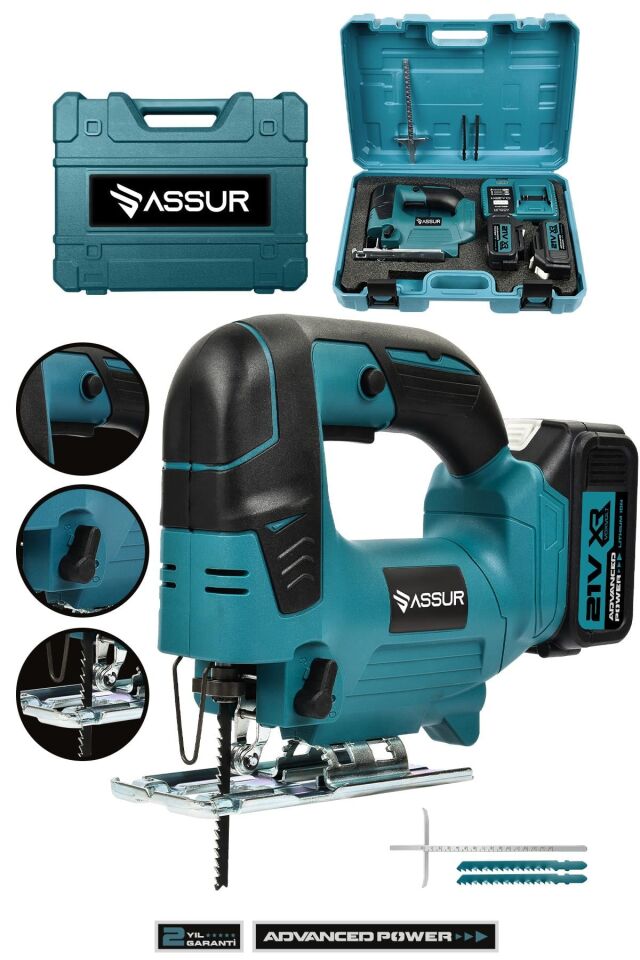 Assur Profesyonel 21V Çift Akülü Metal Şanzıman Dekupaj Testere Makinesi