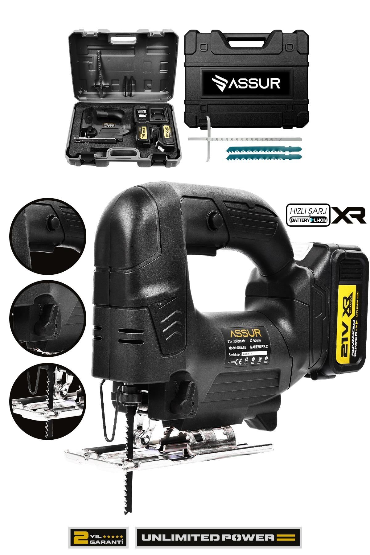Assur Profesyonel 21V Çift Akülü Metal Şanzıman Dekupaj Testere Makinesi