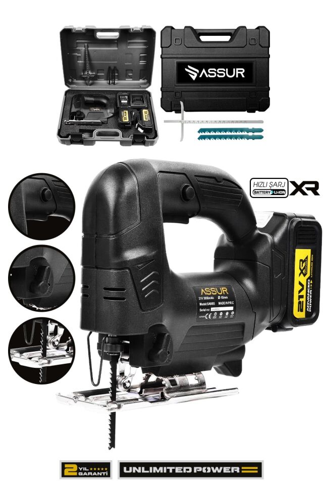 Assur Profesyonel 21V Çift Akülü Metal Şanzıman Dekupaj Testere Makinesi