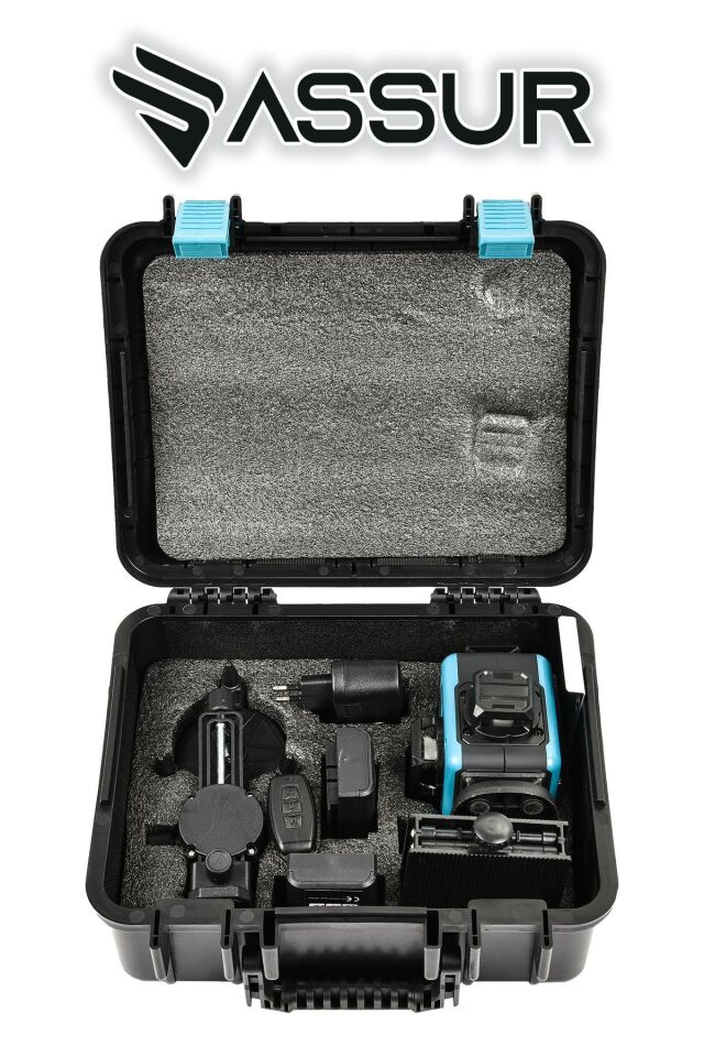 Assur Profesyonel 360° Lazer Hizalama 16 Köşe Otomatik Hizalama Yeşil Çizgili Lazer Metre Hizalama