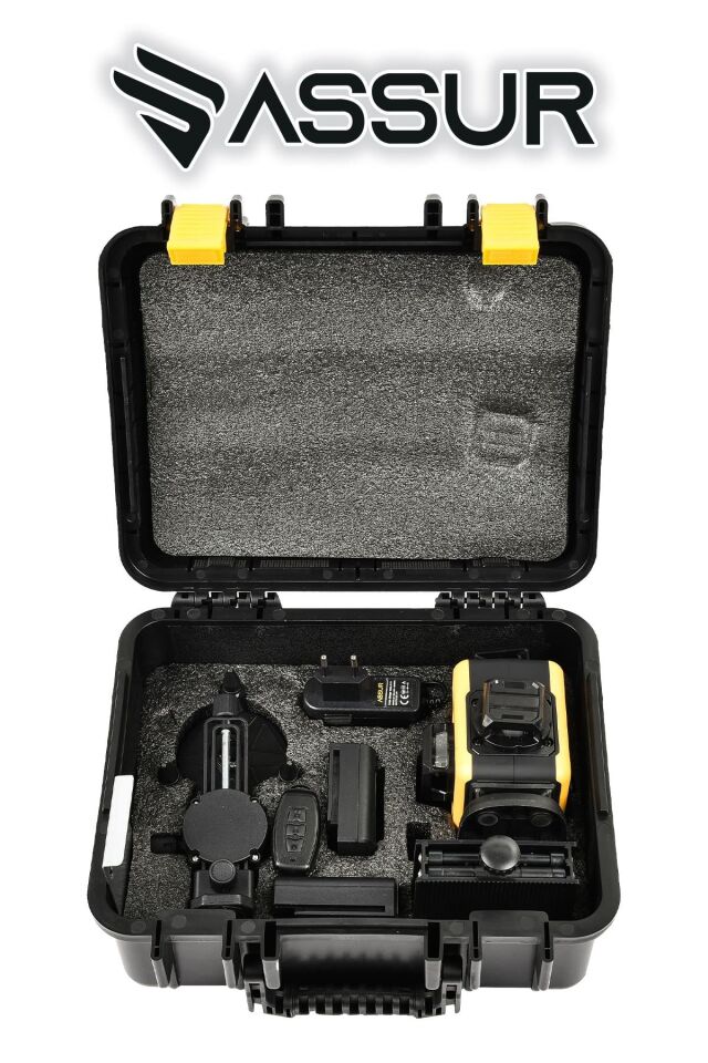 Assur Profesyonel 360° Lazer Hizalama 16 Köşe Otomatik Hizalama Yeşil Çizgili Lazer Metre Hizalama