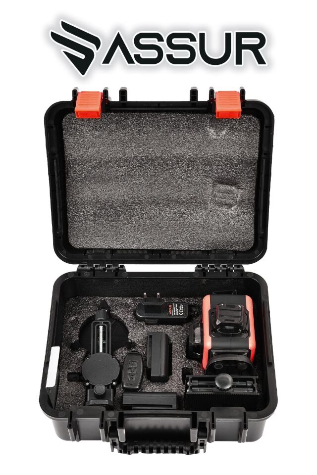 Assur Profesyonel 360° Lazer Hizalama 16 Köşe Otomatik Hizalama Yeşil Çizgili Lazer Metre Hizalama