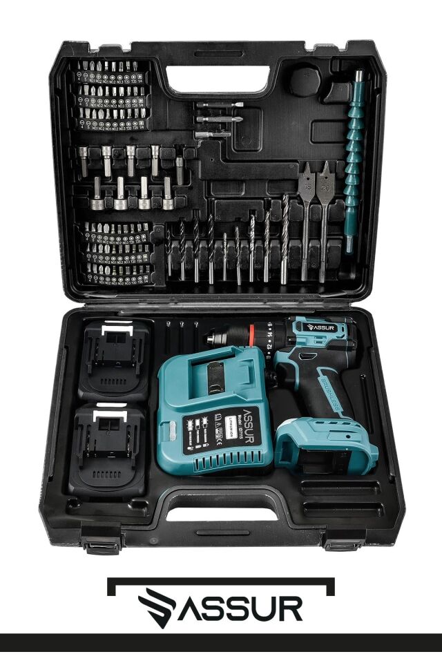 Assur 21V Çelik Mandren Kömürsüz Motor Darbeli Şarjlı Matkap Vidalama