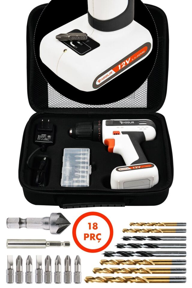 Assur 12V Dahili Batarya Akülü Vidalama Şarjlı Matkap