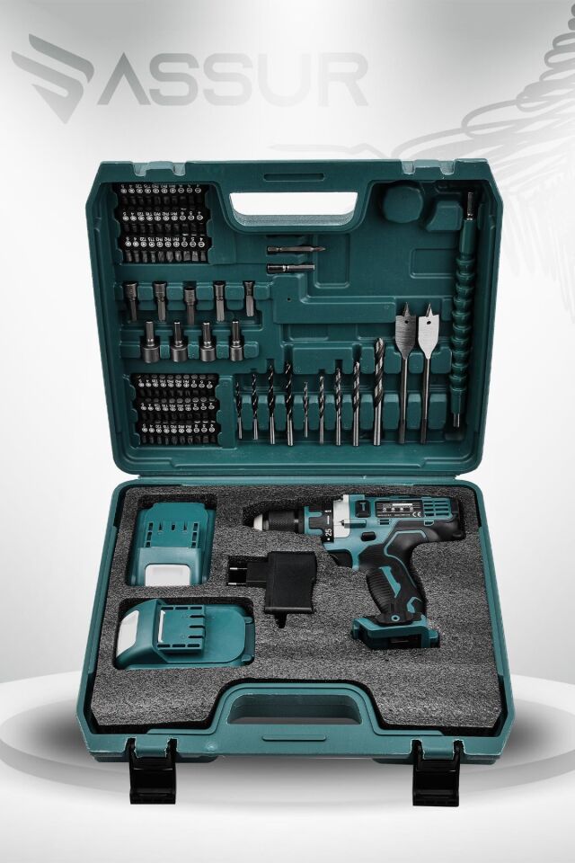Assur 12V Çift Akülü Metal Şanzıman Şarjlı Matkap Akülü Vidalama