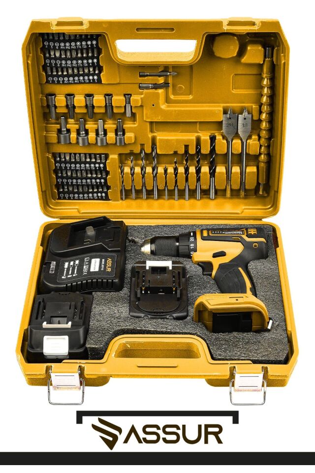 Assur 21V Çift Akü Kömürsüz Motor Şarjlı Matkap Akülü Vidalama