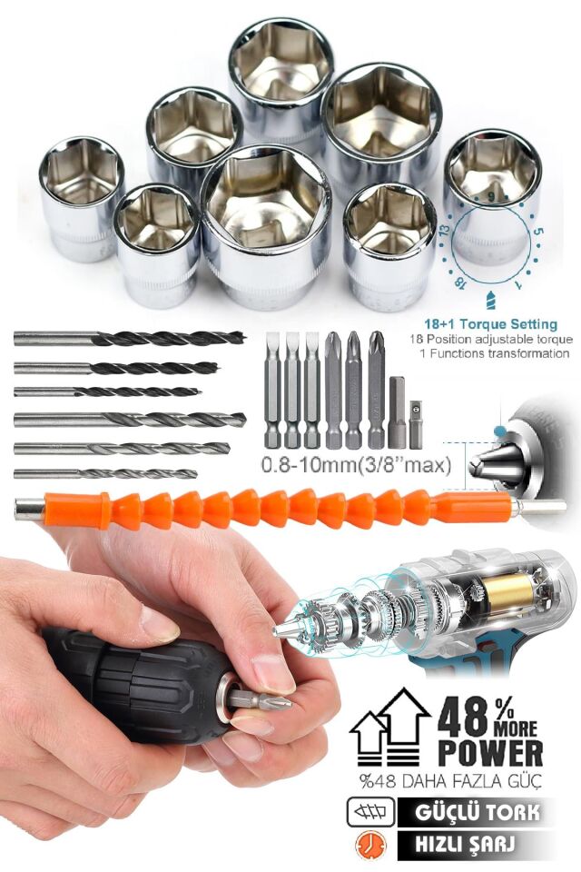 Assur 12V Çift Akü Şarjlı Matkap Akülü Vidalama