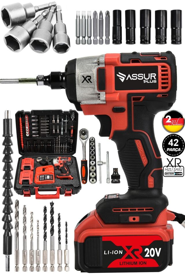 Assur 21V Çift Akülü Kömürsüz Darbeli Somun Bijon Sökme Sıkma Matkap