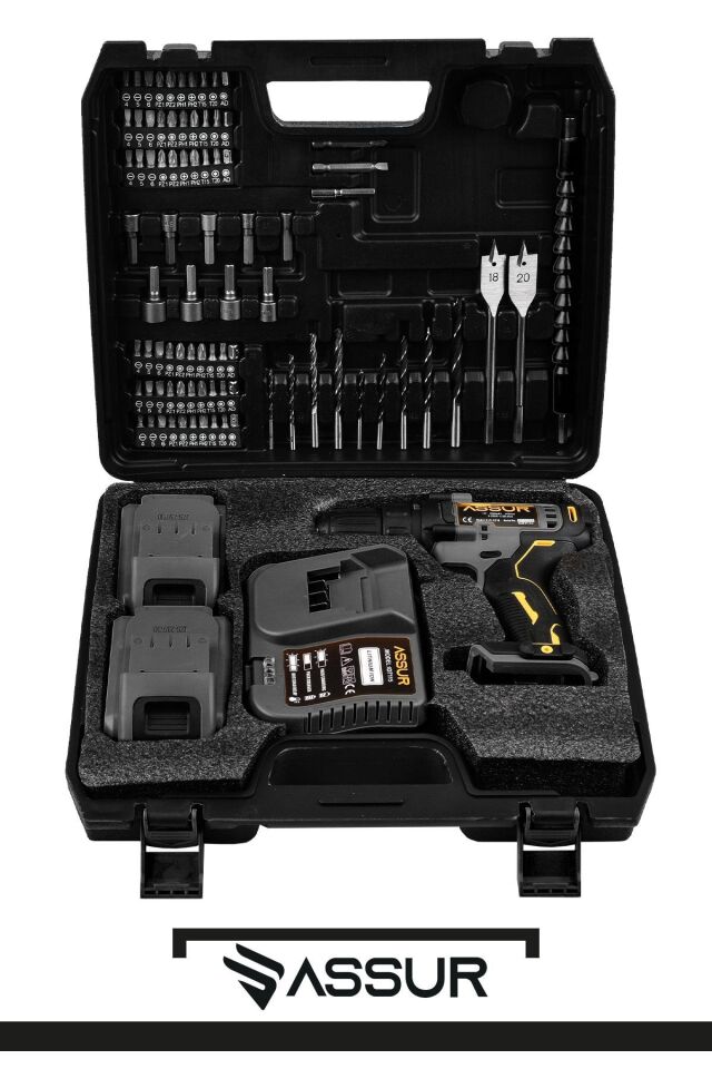 Assur 12V Çift Akülü Şarjlı Matkap Akülü Vidalama