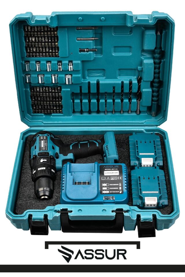 Assur 21V Çift Akülü Vidalama Darbeli Matkap