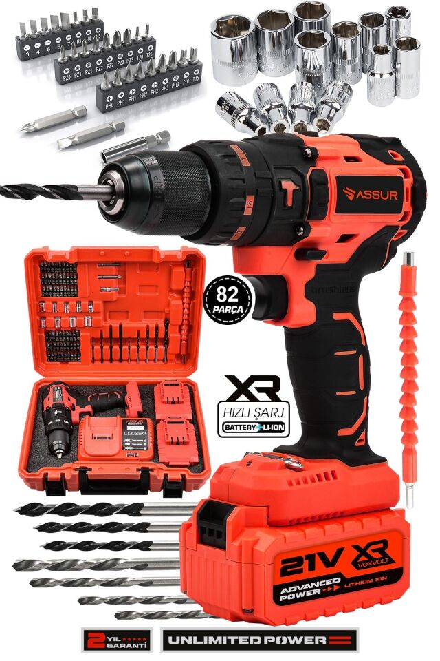 Assur 21V Çift Akülü Vidalama Darbeli Matkap