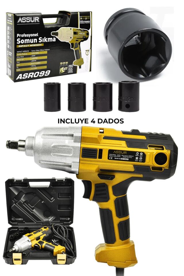 Assur Elektrikli Somun Sıkma Sökme Makinesi 450 W