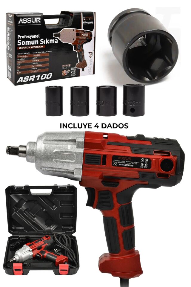 Assur Elektrikli Somun Sıkma Sökme Makinesi 450 W