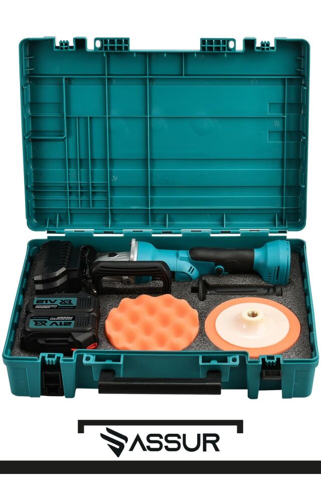 Assur Profesyonel 21V Çift Akü 125 Mm Taşlama & 150 Mm Polisaj Makinesi Set