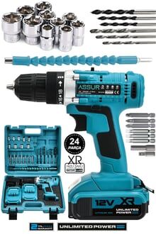 Assur Profesyonel 21V Akülü Vidalama Kırıcı Delici Hilti Taşlama Somun Sökme Sıkma 4'lü Set