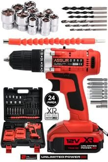 Assur Profesyonel 21V Akülü Vidalama Kırıcı Delici Hilti Taşlama Somun Sökme Sıkma 4'lü Set