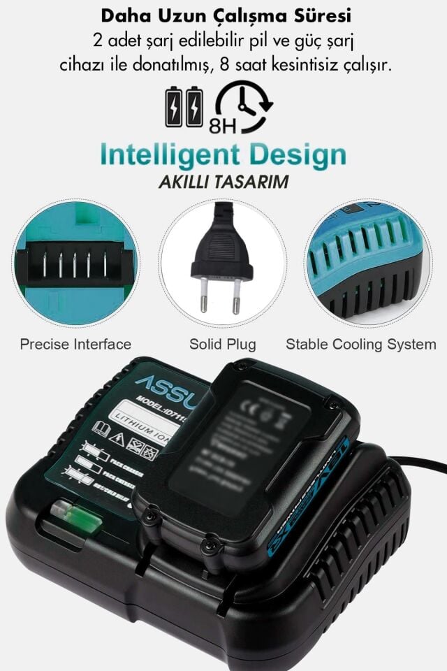 Assur Profesyonel 18V Çift Akülü Budama Makası Budama Testeresi Vidalama Matkap 3'lü Set
