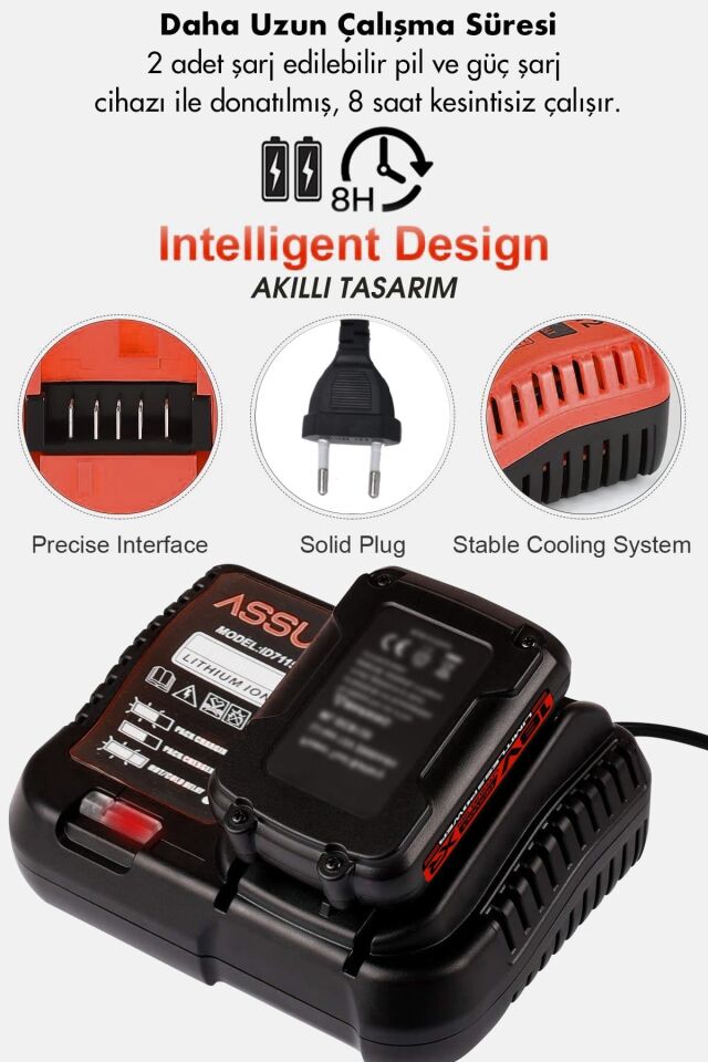 Assur Profesyonel 18V Çift Akülü Budama Makası Budama Testeresi Matkap Vidalama 3'lü Set