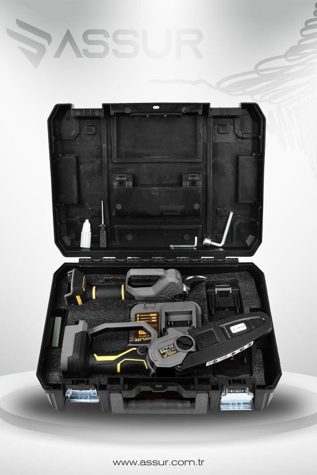 Assur Profesyonel 2'li Set 18V Çift Akülü Budama Testeresi ve Budama Makası Makinesi