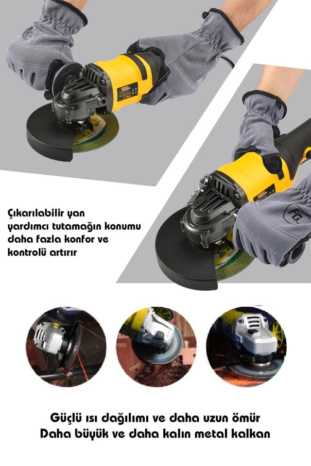 Assur 21V Çift Akülü Kömürsüz Şarjlı 125mm Avuç Taşlama