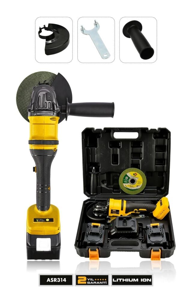 Assur 21V Çift Akülü Kömürsüz Şarjlı 125mm Avuç Taşlama