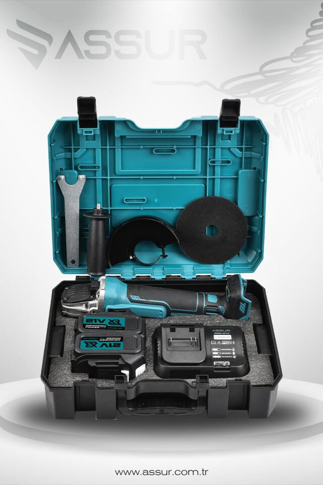 Assur 21V Çift Akülü Kömürsüz Şarjlı 125mm Avuç Taşlama