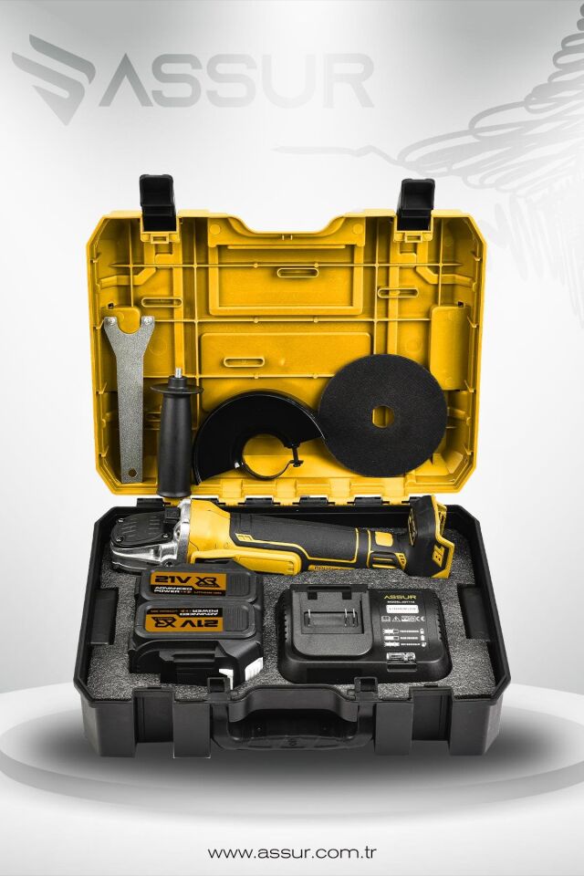 Assur 21V Çift Akülü Kömürsüz Şarjlı 125mm Avuç Taşlama