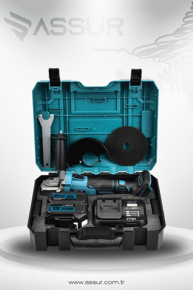 Assur 21V Çift Akülü 125mm Kömürsüz Şarjlı Taşlama