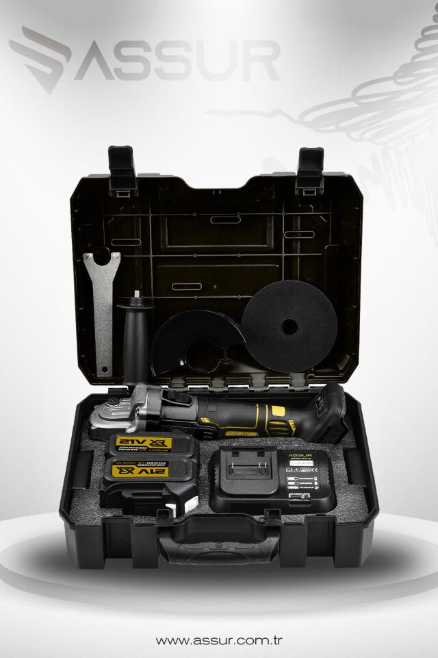 Assur 21V Çift Akülü 125mm Kömürsüz Şarjlı Taşlama