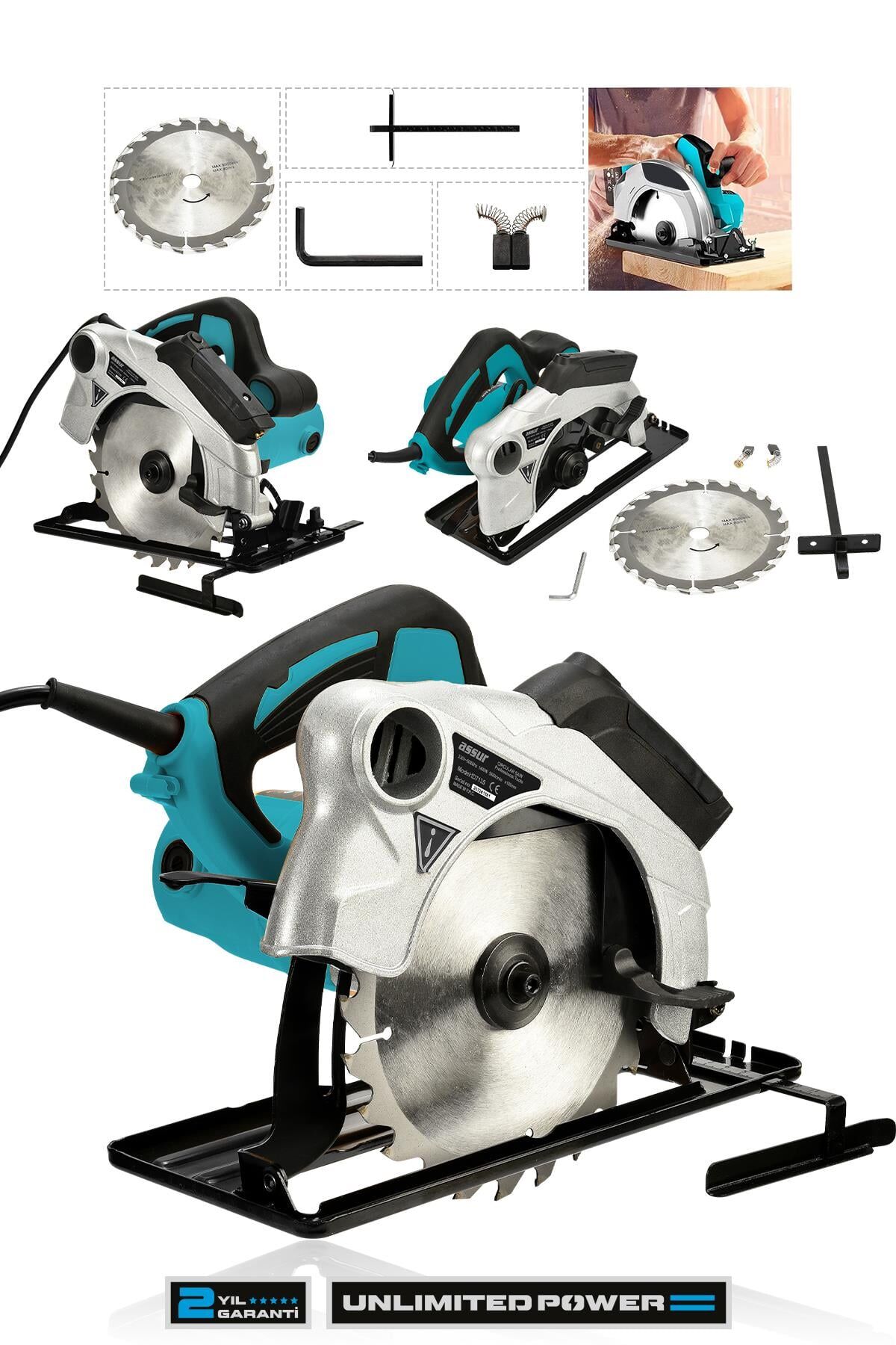 Assur 1400W Elektrikli Sunta Kesme 185 Mm Daire Testere