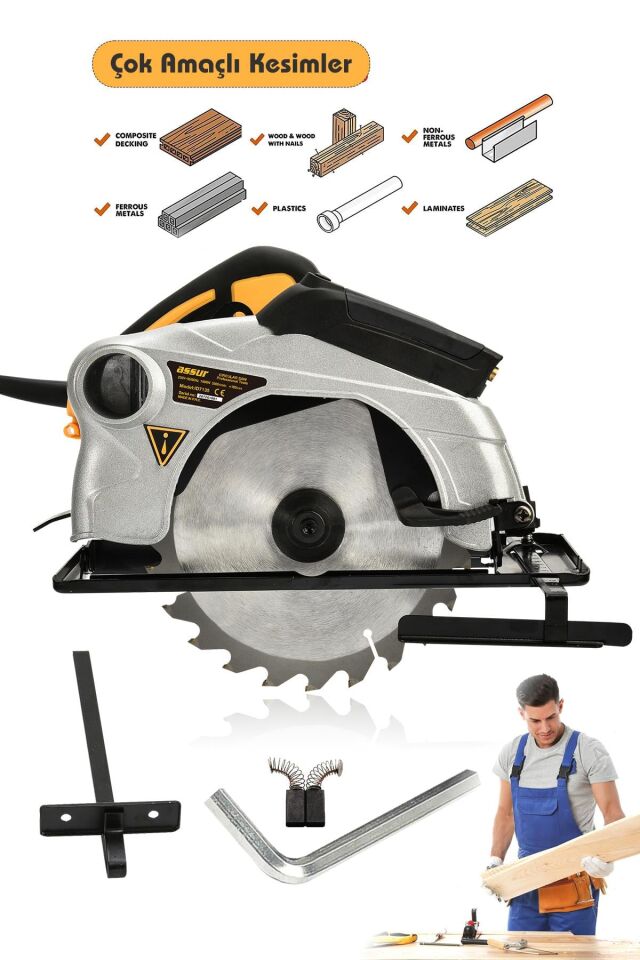 Assur 1400W Elektrikli Sunta Kesme 185 Mm Daire Testere