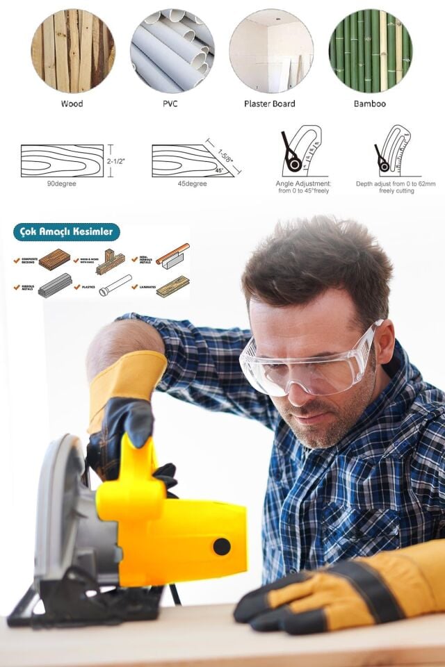 Assur 1400W Elektrikli Sunta Kesme 185 Mm Daire Testere