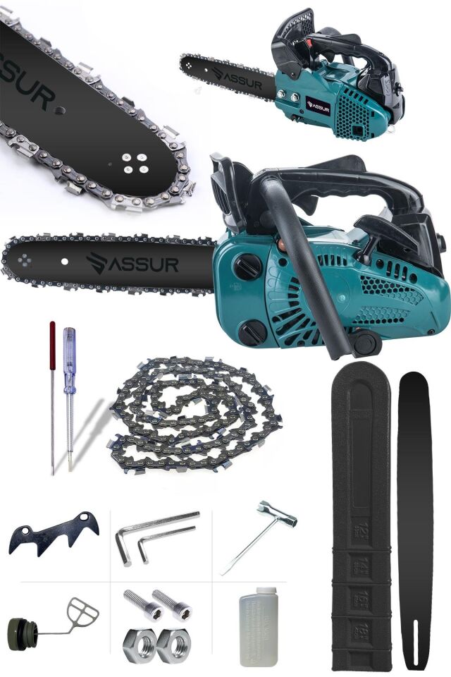 Assur 25cc Mini Benzinli Testere Ağaç Odun Dal Budama Ve Kesme Testeresi Hızar Motoru