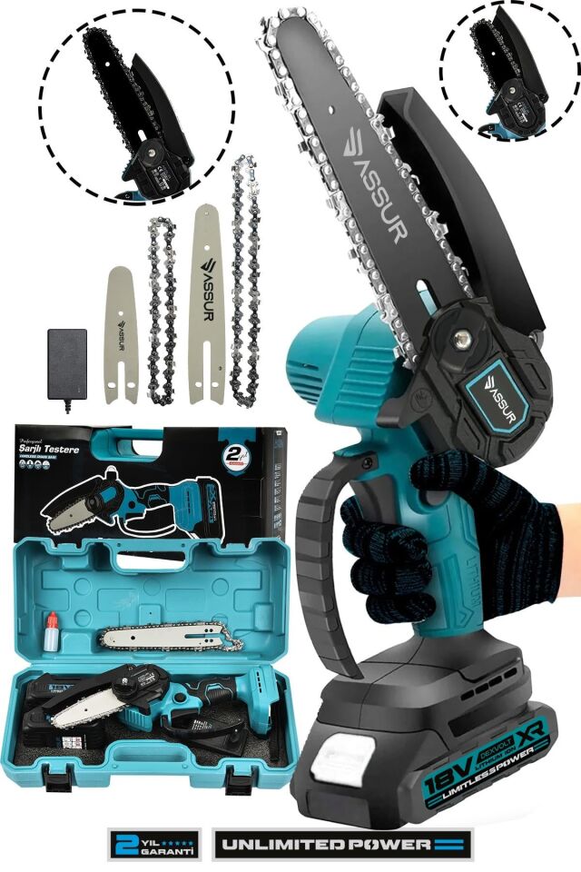 Assur 18V Çift Akülü Ağaç Odun Dal Budama Testere