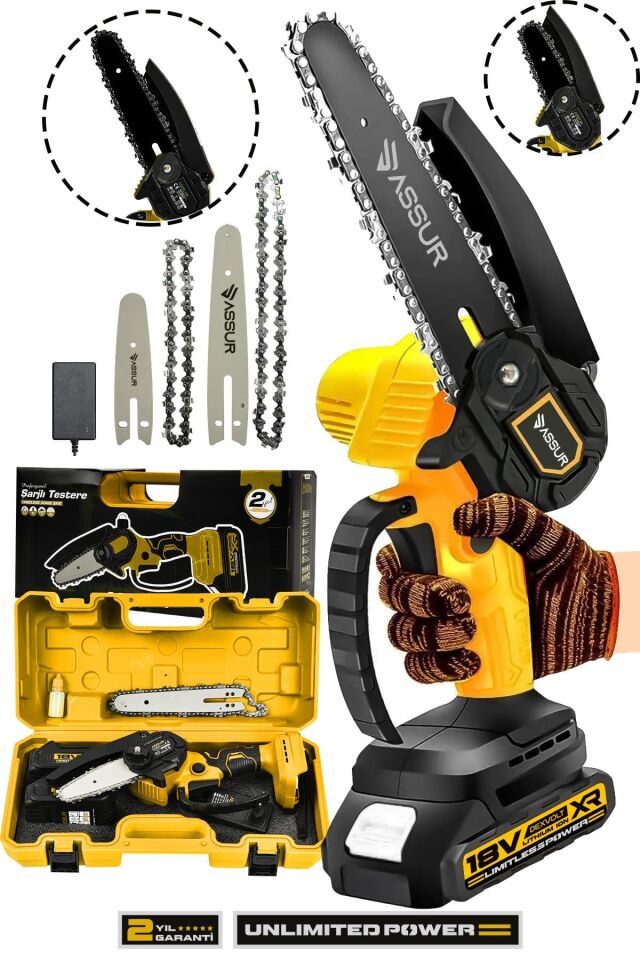 Assur 18V Çift Akülü Ağaç Odun Dal Budama Testere