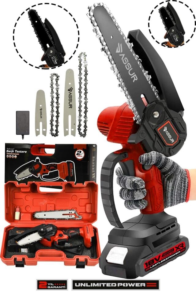 Assur 18V Çift Akülü Ağaç Odun Dal Budama Testere