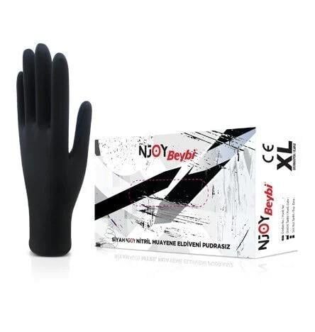 BEYBİ NJOY PUDRASIZ NİTRİL ELDİVEN  LARGE SİYAH