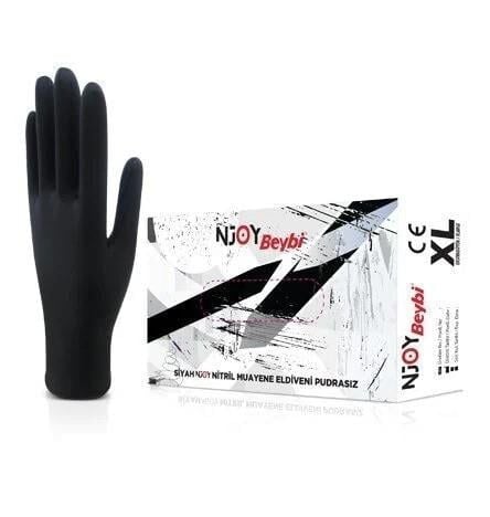 BEYBİ NJOY PUDRASIZ NİTRİL ELDİVEN  LARGE SİYAH