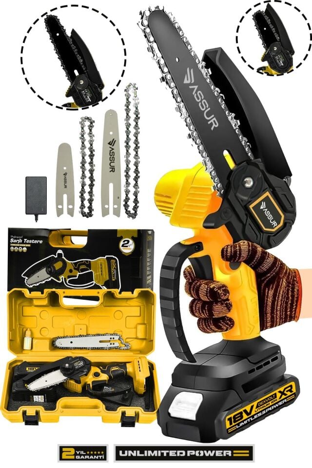 Assur Plus 18V Çift Akülü Ağaç Odun Dal Budama Testere