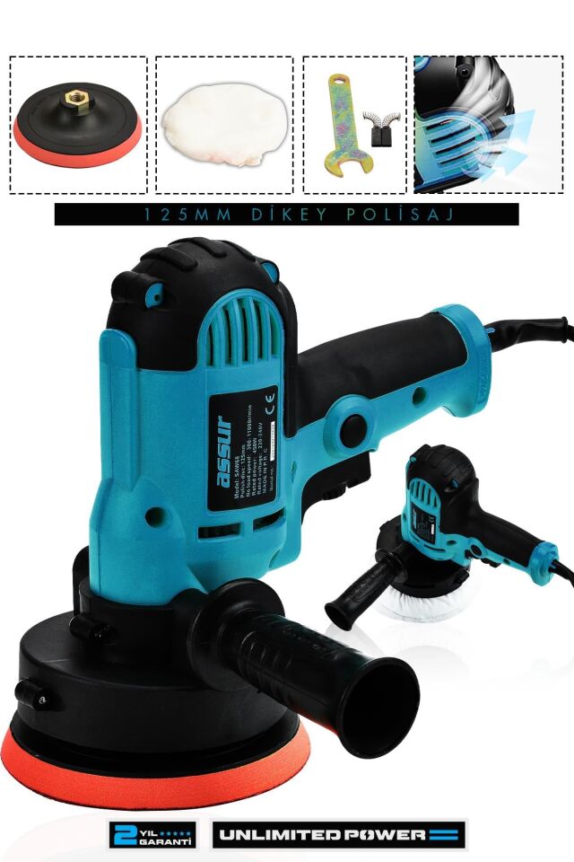 Assur 450W Elektrikli 125MM Dikey Polisaj Zımpara Makinesi