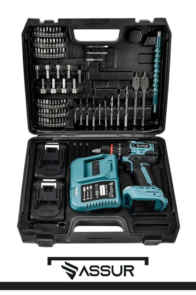 Assur Plus 21V Çelik Mandren Kömürsüz Motor Darbeli Şarjlı Matkap Vidalama