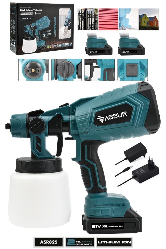 Assur Plus 21V Çift Akülü 300 Mm Vernik Sprey Boya Püskürtme Makinesi