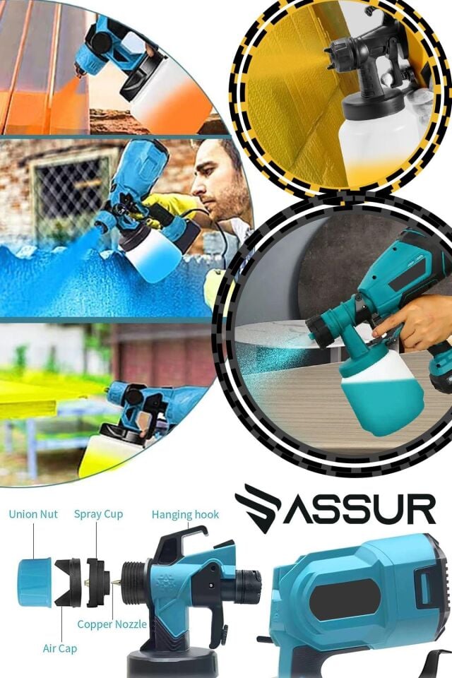Assur Plus 21V Çift Akülü 300 Mm Vernik Sprey Boya Püskürtme Makinesi
