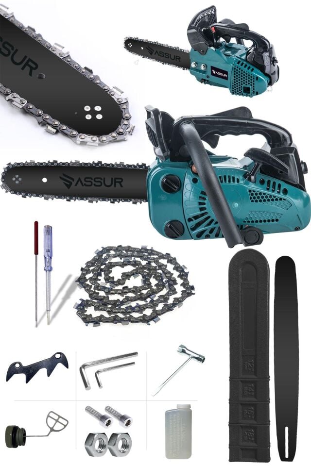 Assur Plus 25cc Mini Benzinli Testere Ağaç Odun Dal Budama Ve Kesme Testeresi Hızar Motoru