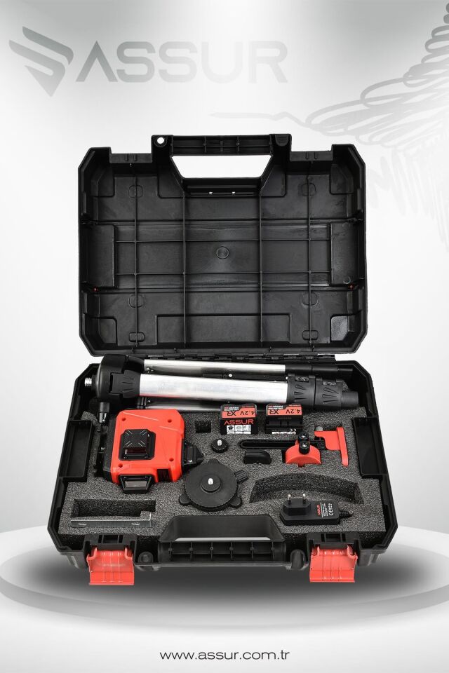 Assur Profesyonel 360° 16 Köşe Otomatik Hizalama Tripod'lu Lazer Metre Hizalama