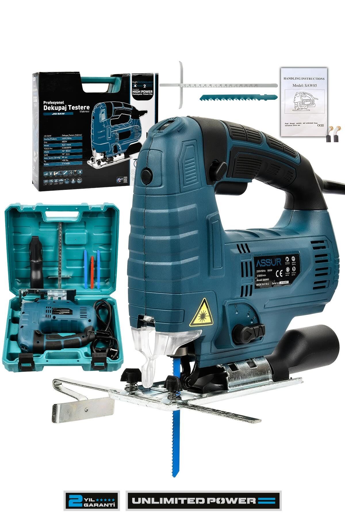 Assur 800 W Devir Ayarlı Dekupaj Testere Makinası