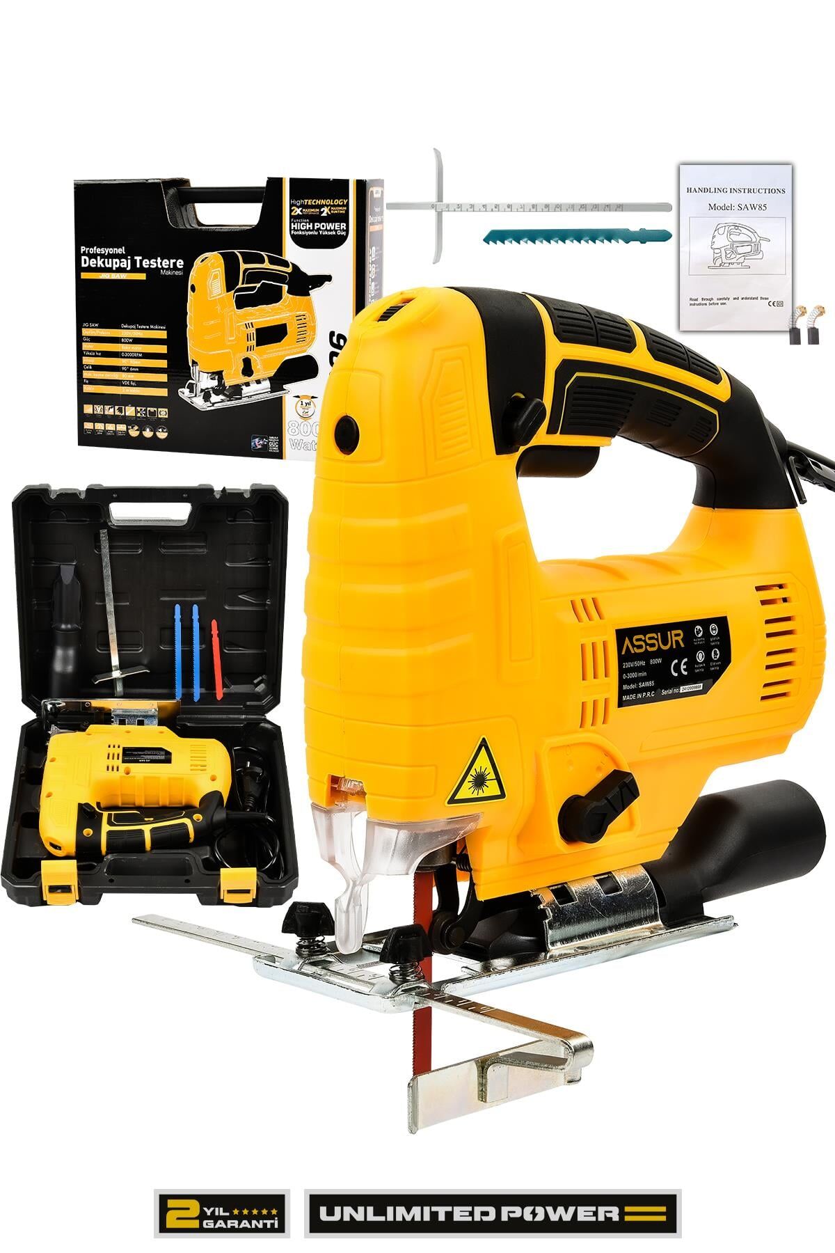 Assur 800 W Devir Ayarlı Dekupaj Testere Makinası