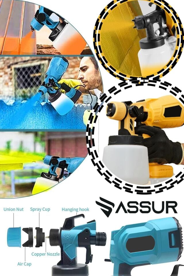 Assur Plus 21V Çift Akülü 300 Mm Vernik Sprey Boya Püskürtme Makinesi